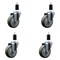 Service Caster 4'' SS Gray Poly Wheel Swivel 1-3/8'' Expanding Stem Caster Set, 4PK SCC-SSEX20S414-PPUB-138-4 - alternate 1